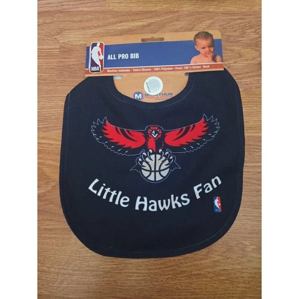 NBA Atlanta Hawks Baby Bib Basketball Navy NEW Machine Washable